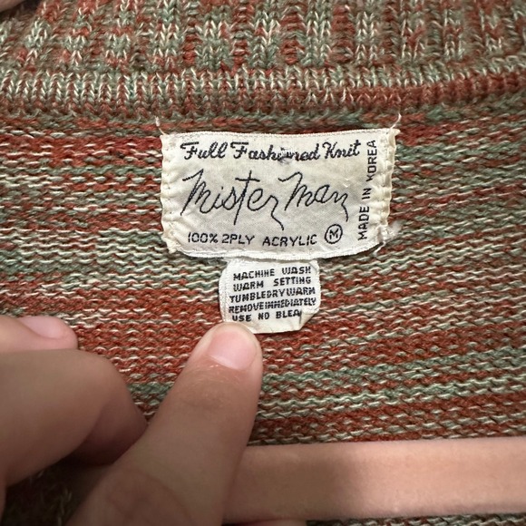 Vintage Men's Collared Pullover Sweater M Mister Man Midcentury Preppy Grandpa - Picture 2 of 4